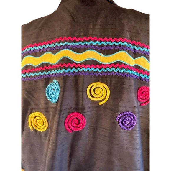 Allure Jacket Womens Medium Embellished Vintage Retro Button - Picture 9 of 9